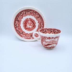 Flat Demitasse Cup & Saucer, Mason’s Vista Pink (no trim)