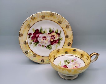 Cup & Saucer, Peony Lusterware