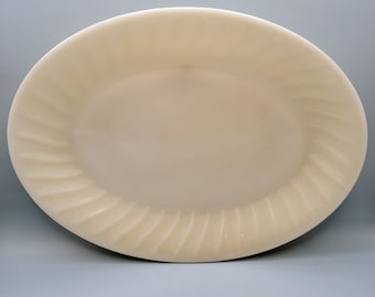 Fuente ovalada Fire King de 12" para horno de vidrio para leche