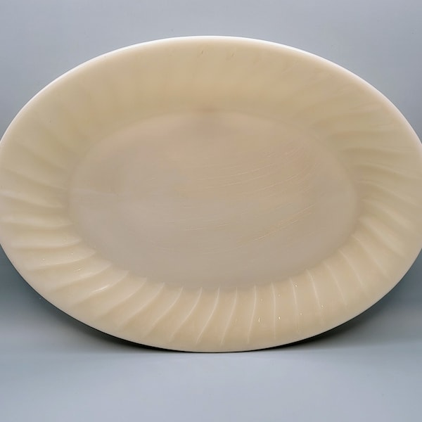 Fire King Oval Platter 12" Milk Glass Ovenware