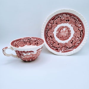 Flat Cup & Saucer, Mason’s Vista Pink (no trim)
