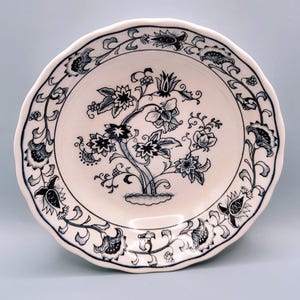 Fruit/Dessert (Sauce) Bowl, Ming Tree Blue, Nikko, Japan (Double Phoenix Backstamp)