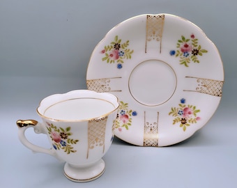 Demitasse & Saucer, Occupied Japan, Delicate Flower pattern