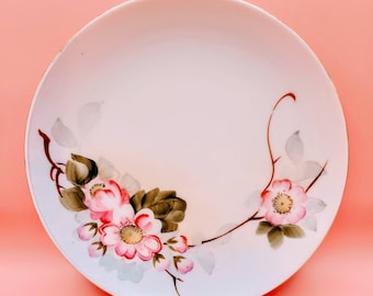 Small Plate (hand painted), Nippon, Pink Blossoms