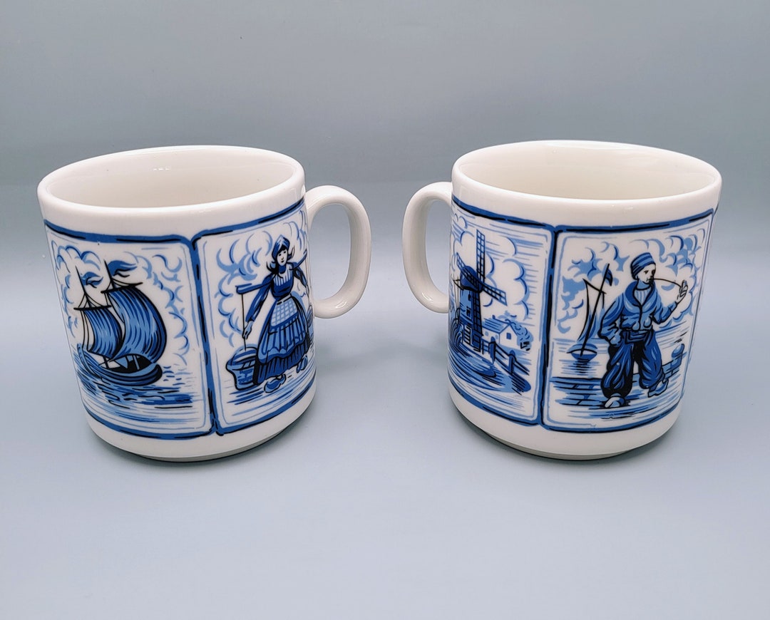 Vintage Holland Mug, I.S. Delft, Blue and White - Etsy