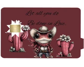 "Que todo lo que hagas se haga con amor" Piel de tarjeta de crédito, Piel de tarjeta de débito Piel de tarjeta de crédito