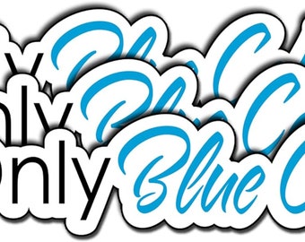 Only Blue Collar (3Pcs) Sticker Waterproof Vinyl Sticker Toolbox Helmet Water Bottle Tumbler Phone Case Hard Hat Sticker, Size 3"x0.68" Inch