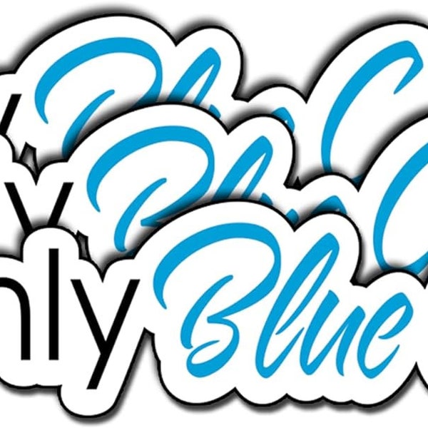 Only Blue Collar (3Pcs) Sticker Waterproof Vinyl Sticker Toolbox Helmet Water Bottle Tumbler Phone Case Hard Hat Sticker, Size 3"x0.68" Inch