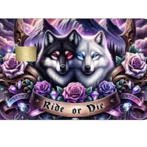 Diseño holográfico de lobo para tarjeta de crédito, diseño para tarjeta de débito, diseño para tarjeta de crédito