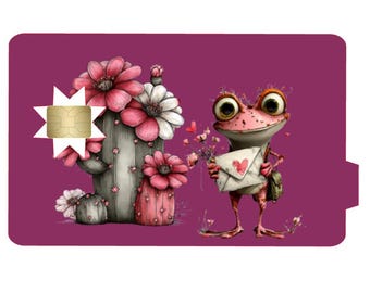 Frog with Valentine Card Credit Card Skin, Debit Card Skin Credit Card Skin