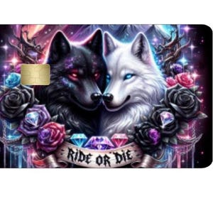 Diseño holográfico de lobo para tarjeta de crédito, diseño para tarjeta de débito, diseño para tarjeta de crédito