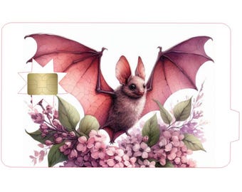 Bat in Flowers Credit Card Skin, Debit Card Skin Credit Card Skin