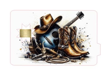 Guitar and  Boots Credit Card Skin, Debit Card Skin Credit Card Skin