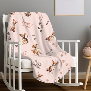 Chihuahua Puppies Sweet Dog Plush Throw Blanket Cute Gift for Chihuahua Breed Lovers Baby Shower Gift dog Lovers Gift Chihuahua Breed Throw