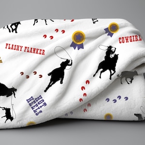 Cowgirl Breakaway Roping Throw Blanket Rodeo Lovers Gift Ranch Girl ...