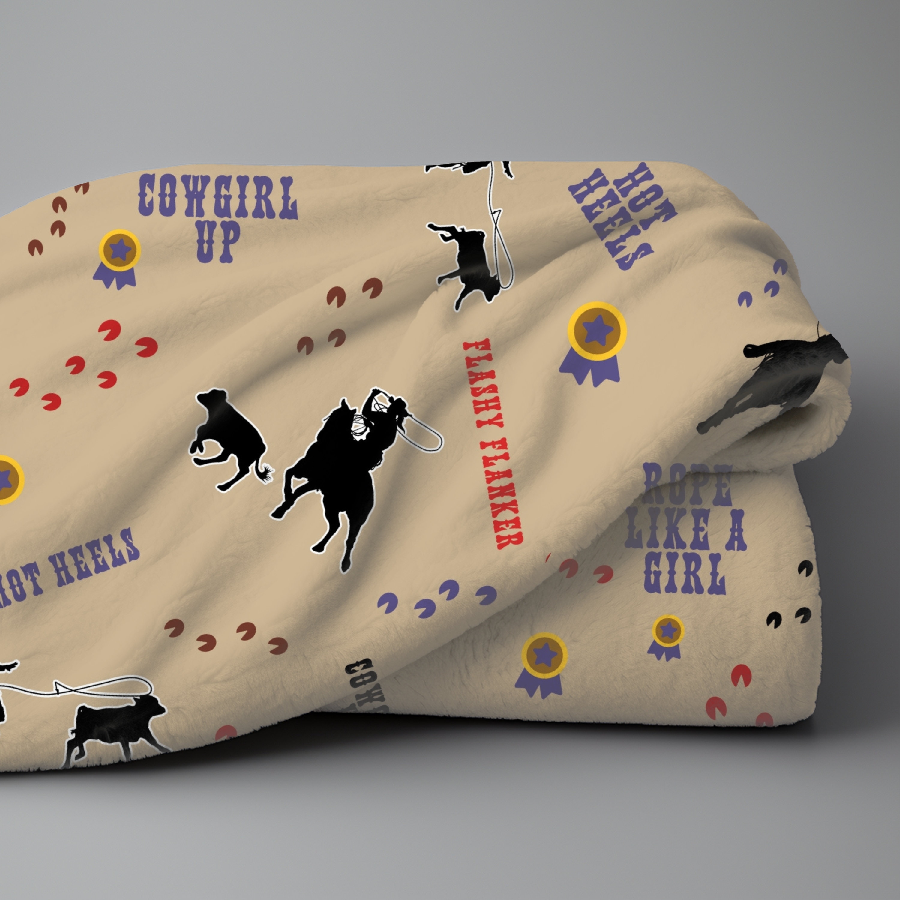 Cowgirl Breakaway Roping Throw Blanket Rodeo Lovers Gift Ranch Girl ...