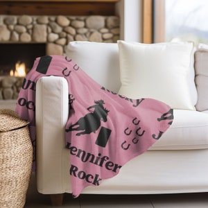 Personalized Cowgirl Barrel Racing Plush Blanket, Custom Rodeo Gift - Etsy