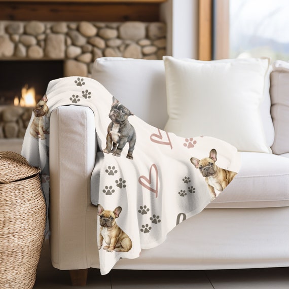 French Bulldog Hearts Plush Throw Blanket Bulldog Breed Lovers Frenchie Dog Lovers Gift French Bulldog Breed Throw Pet Lover Throw Blanket Etsy