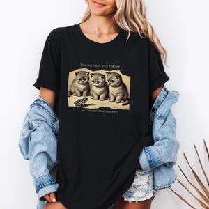 May include: Black t-shirt with a graphic of three kittens looking at a frog with the text "The moment you realize... you've just been canceled."