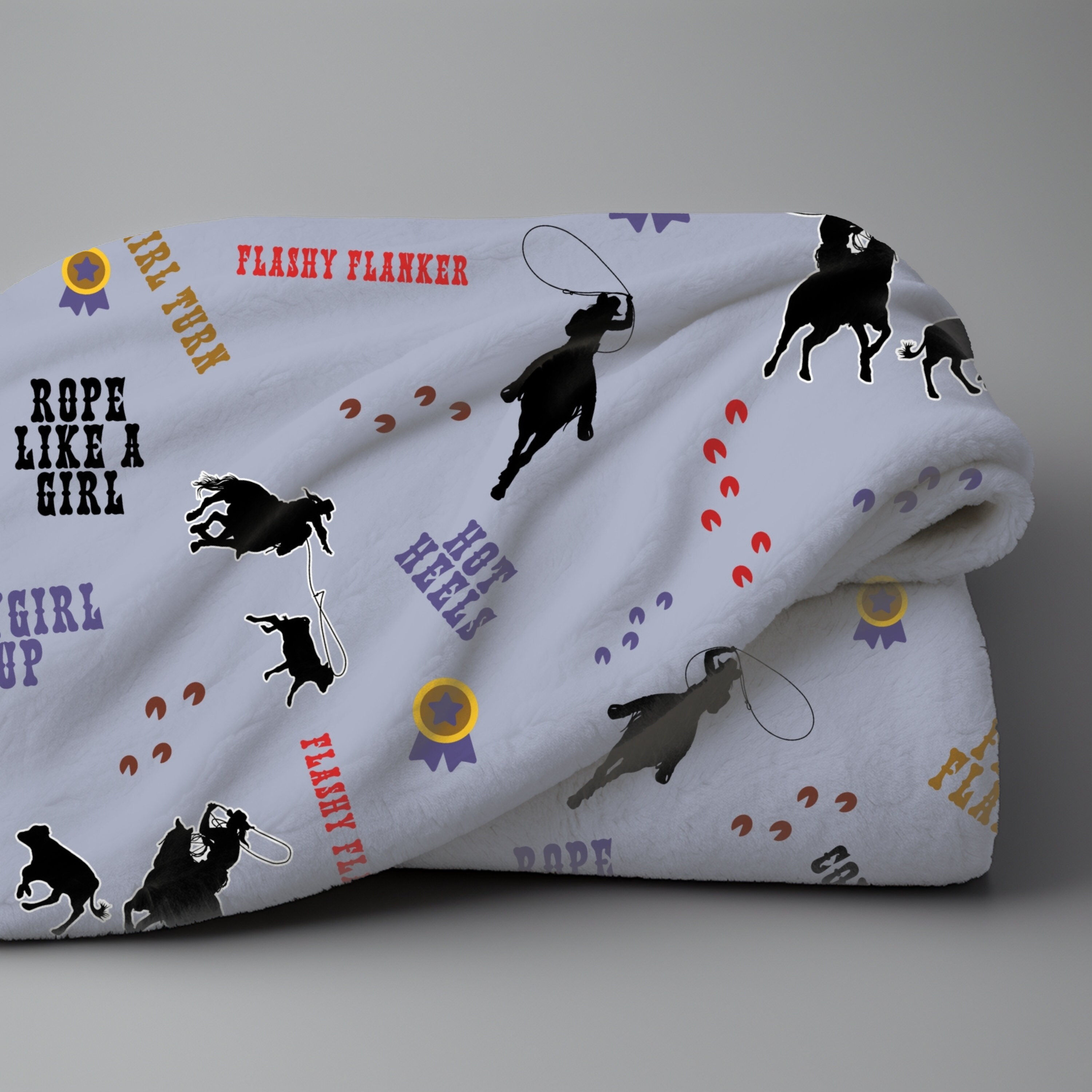 Cowgirl Breakaway Roping Throw Blanket Rodeo Lovers Gift Ranch Girl ...