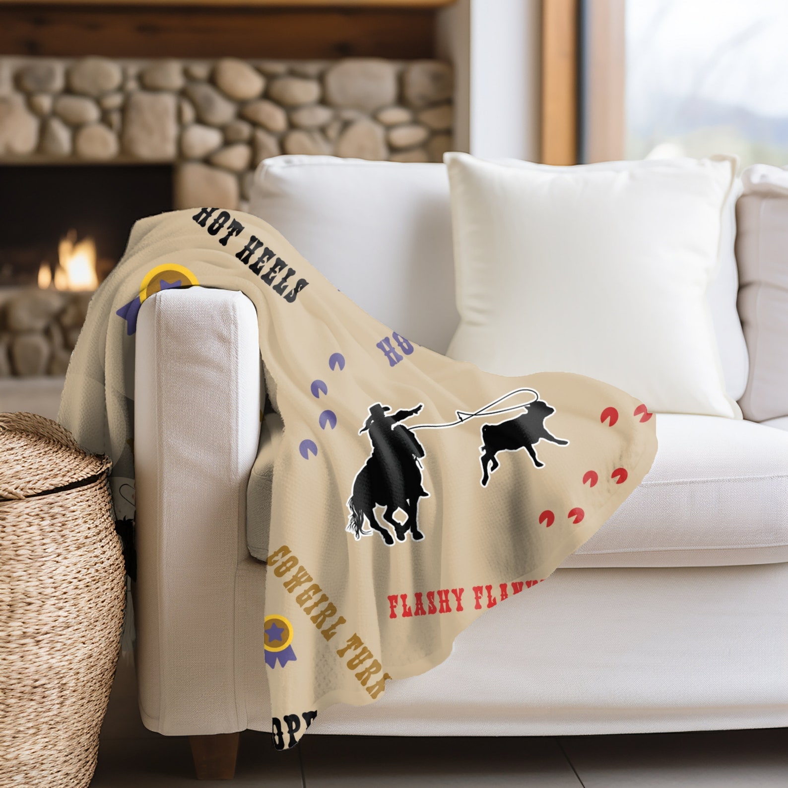 Cowgirl Breakaway Roping Throw Blanket Rodeo Lovers Gift Ranch Girl ...