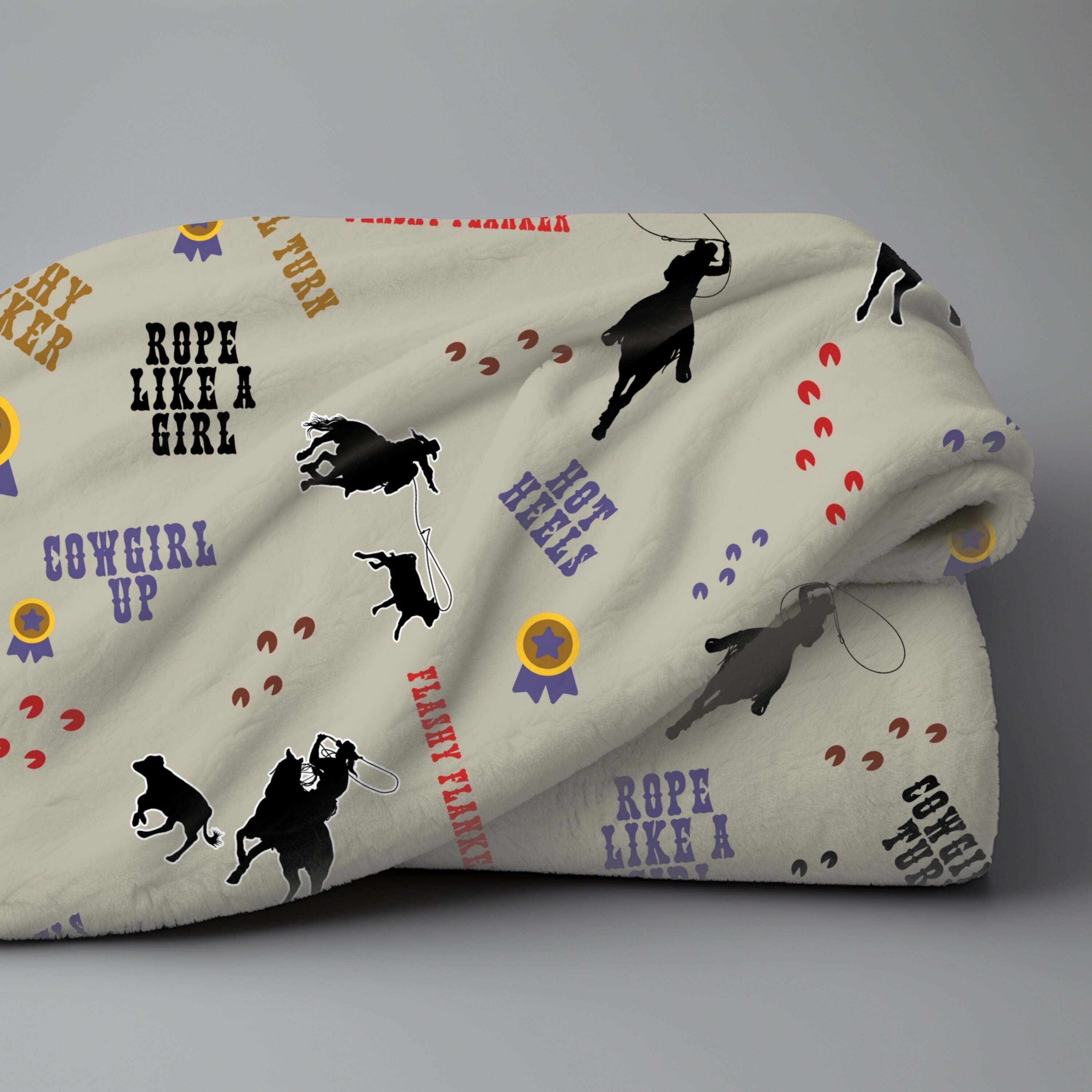 Cowgirl Breakaway Roping Throw Blanket Rodeo Lovers Gift Ranch Girl ...