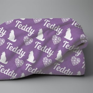 Personalized Persian Cat Plush Throw Blanket Custom Pet Name Blanket Gift for New Kitten Gift Custom Cat Blanket Rescue Persian breed owner