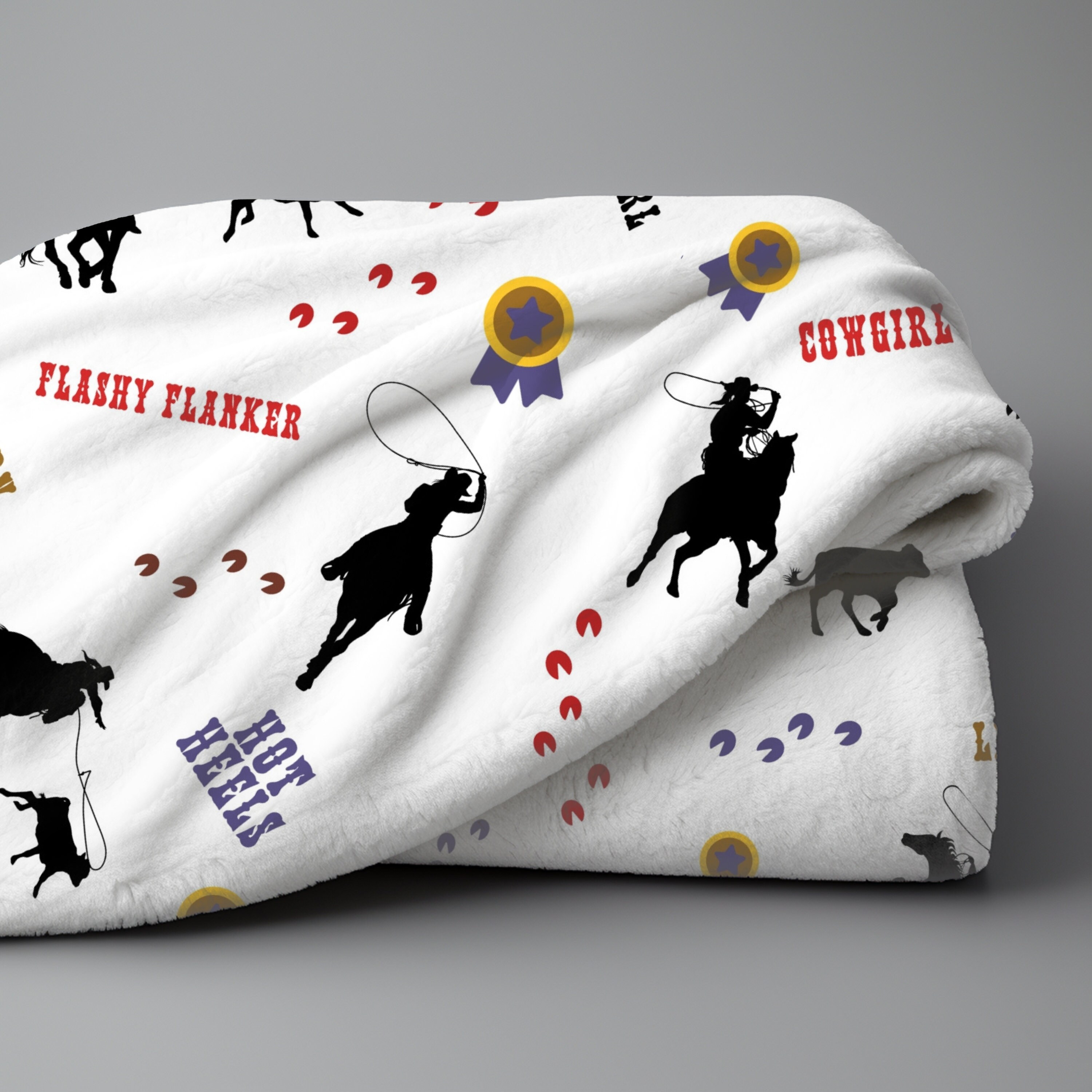 Cowgirl Breakaway Roping Throw Blanket Rodeo Lovers Gift Ranch Girl ...