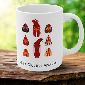 Chicken and Rooster Funny Coffee Mug Chicken Lover Mug Funny Chicken Tea Cup Chicken owner Gift Rooster Cup Farm Girl Gift Barn Animal Cup
