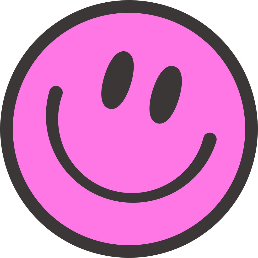 Pink Smiley Face Sticker Acid House Rave Decal Funny Laptop Sticker - Etsy