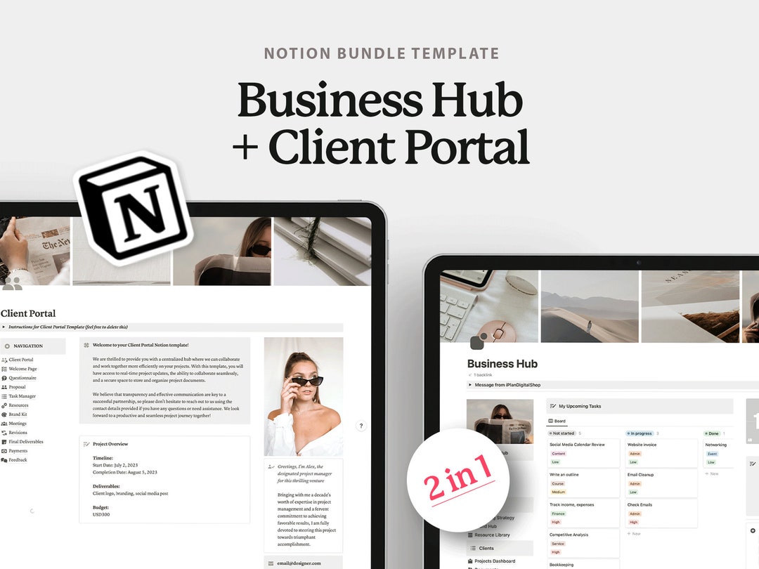 Notion Business Template for Freelancers & Client Portal, Project ...