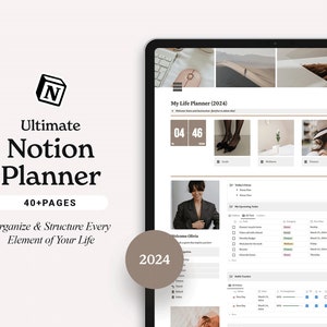 Notion Template All In One Life Planner, Digital ADHD Personal Planner Notion Dashboard, Aesthetic Budget finance template Lifestyle Planner