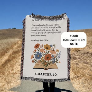 Custom Handwritten Note 40th Birthday Blanket for Her | Chapter 40 Gift for Best Friend, Woman, Her, Sister, Wife, Daughter, Mom, Keepsake