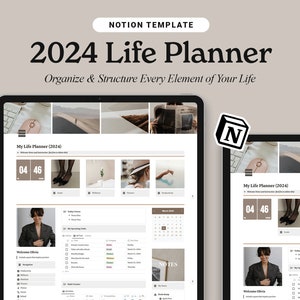 Notion Template All In One Life Planner, Digital ADHD Personal Planner Notion Dashboard, Aesthetic Budget finance template Lifestyle Planner