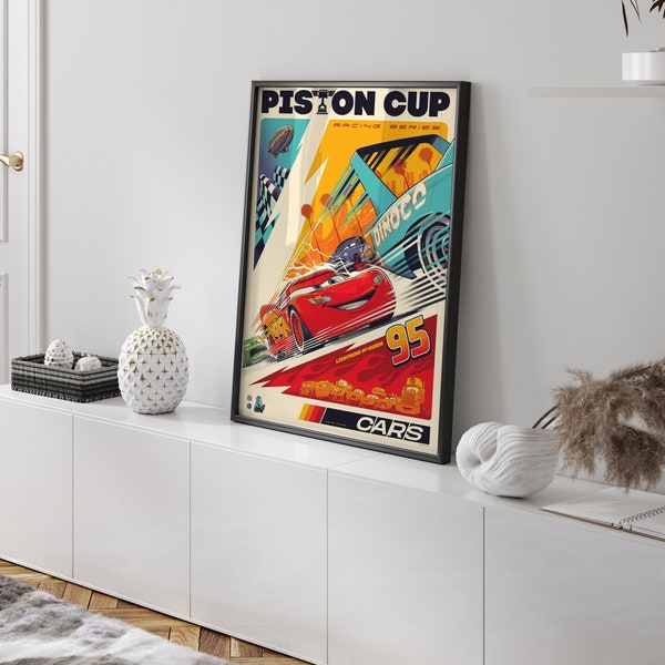 Cars Poster | Cartoon Poster | Animation Poster | Movie Poster | Kids Room Deco | Lightning McQueen | Wall Decor | Cars Movie Poster