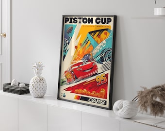 Cars Poster | Cartoon Posters | Animation Posters | Movie Posters | Kids Room Deco | Lightning McQueen | Wall Decor | Cars Movie Posters