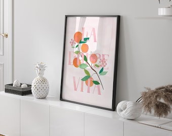 Poster di fiori - La Dolce Vita - Poster vintage - Download digitale - Mercato dei fiori - Flower Wall Art