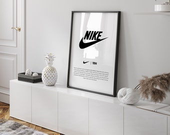 Plakat Hypebeast Nike: druk cyfrowy do natychmiastowego pobrania, grafika ścienna do druku i dekoracje, minimalistyczny wystrój Hypebeast-sztuka ścienna-plakat Nike
