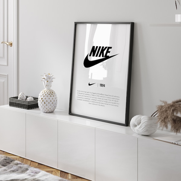 Affiche Nike Hypebeast : Impression numérique pour téléchargement instantané, Art mural et décor imprimables, Décor Hypebeast minimaliste - Art mural - Affiche Nike