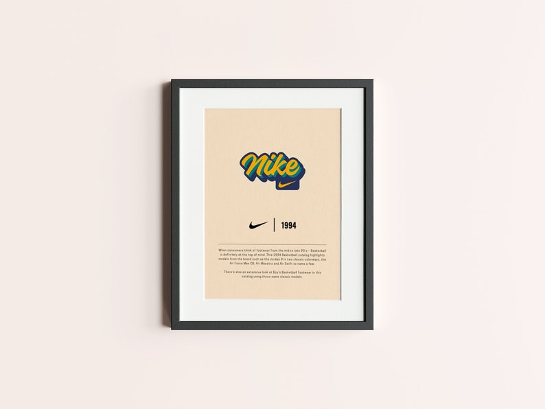 Poster retrò Nike, Download digitale, Retro, Nike, Streetstyle, Stampa Nike, Arte della parete stampabile, Poster Hypebeast, Poster Nike immagine 7