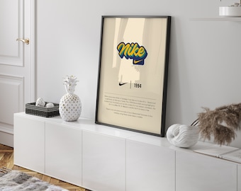 Poster retrò Nike, Download digitale, Retro, Nike, Streetstyle, Stampa Nike, Arte della parete stampabile, Poster Hypebeast, Poster Nike