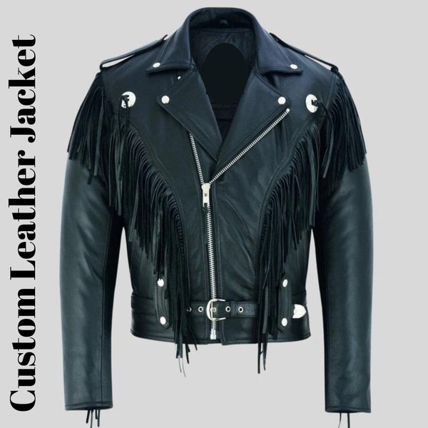 Customizable Vintage Genuine Leather Jacket, Custom Leather Jacket, Leather Jacket, Gift For Him, Best Fashion Clothing, Personalized Jacket