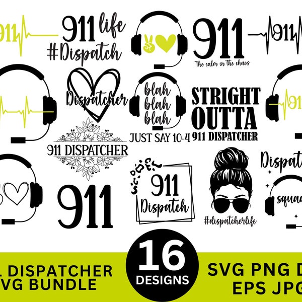 911 Dispatcher SVG, Dispatcher Bundle, 911 Dispatcher Png, Dispatcher Shirt, 911 Dispatcher Geschenke, Dispatcher Clipart, svg für Hemden