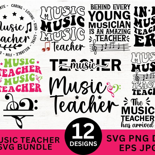 Music Teacher Svg, Music Svg, Teacher Svg, Svg Files For Cricut, Music Teacher Shirt, Music Teacher Gift, Music Teacher, Teacher Gift