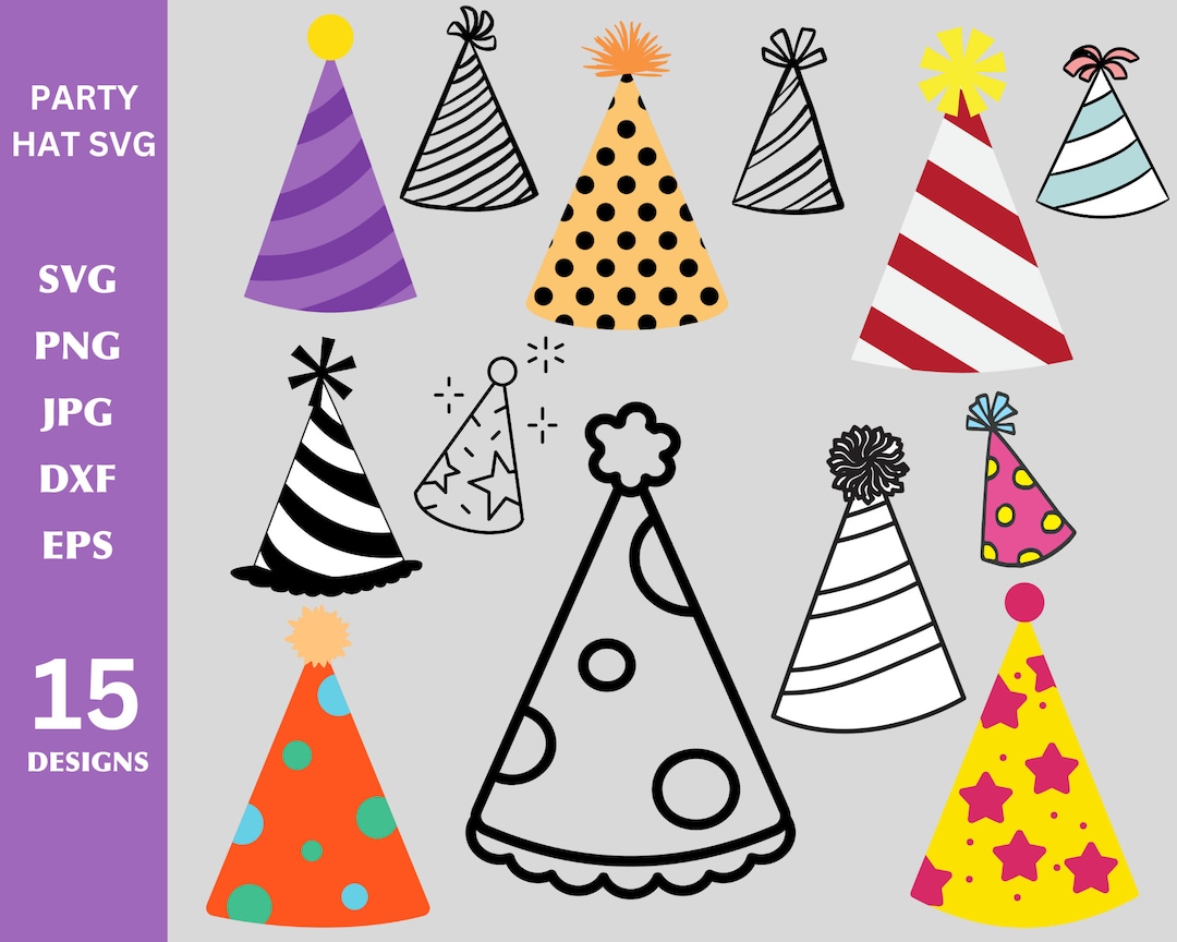 Party Hat Svg Bundle, Birthday Hat Svg, Birthday Svg, Birthday Party