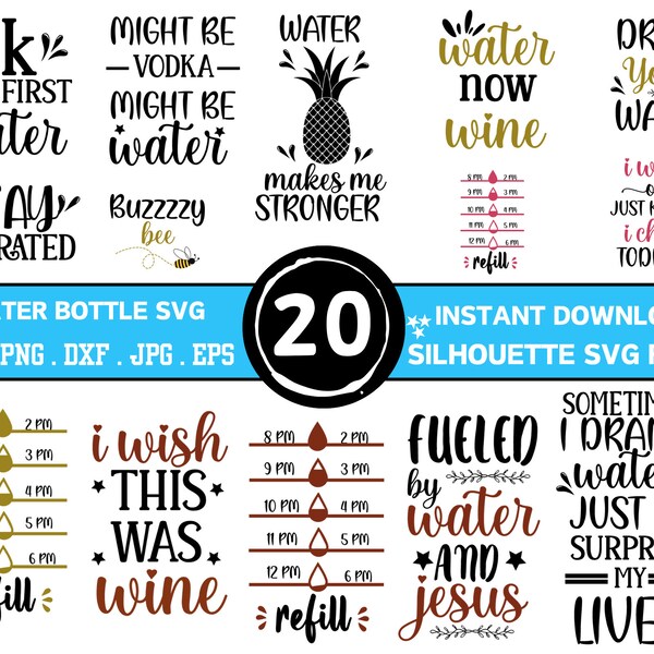 Water Bottle Svg - Etsy