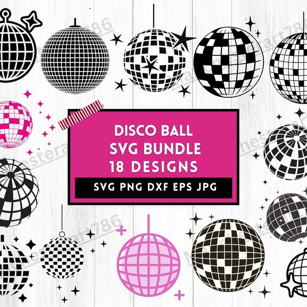 18 Designs Disco Ball Svg Cut Files, Sports Svg Bundle, Game Day Svg, Svg Files For Shirts, Bachelorette Svg, Commercial Use Svg