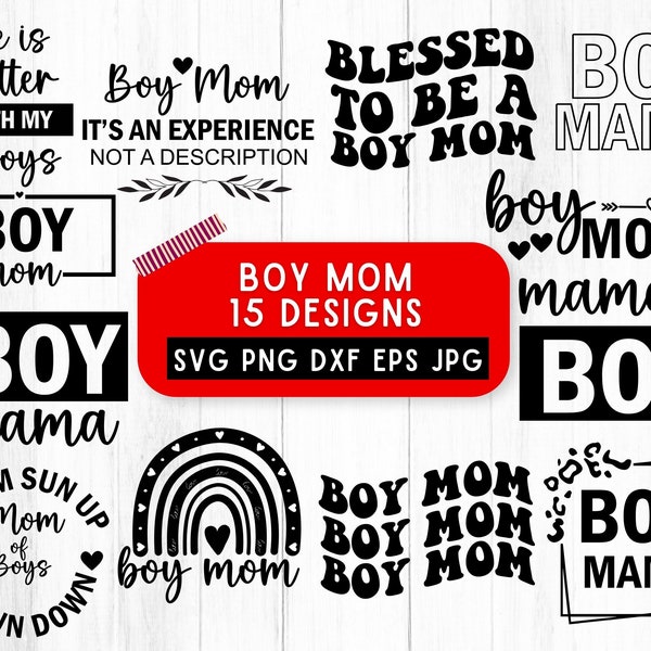 Boy Mom Svg Bundle, Boy Mama Svg, Mom Life Svg, Boy Mom Png, Funny Mom Svg, Svg Files For Cricut, Boy Mom Shirt, Silhouette