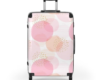 Pretty in Pink Polka Dot Suitcase, pink luggage, polka dot luggage, polka dot suitcase, travel accessory, gift for wife, gift for woman