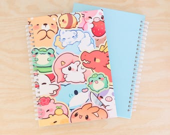 Characters Reusable Sticker Book | A5 Sticker Book, Cute Kawaii Animals Reusable Sticker Book, Cute Hardcover Reusable Sticker Album